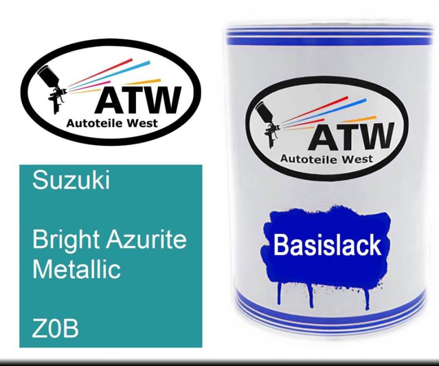 Suzuki, Bright Azurite Metallic, Z0B: 500ml Lackdose, von ATW Autoteile West.